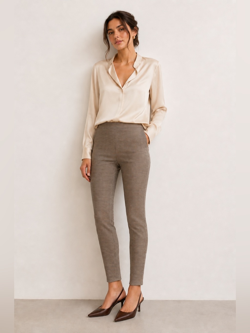banana republic 150$ stretchy fitted houndstooth pant